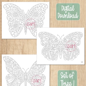 Coloring Pages, Coloring Sheets PDF, Coloring for Women, Coloring for Girls, Butterfly Lovers Gift, Butterfly Art, Coloring for Adults