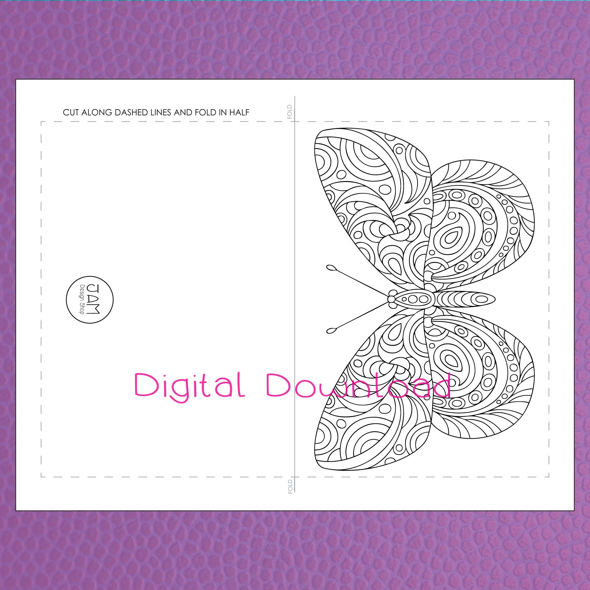 Coloring Cards, Coloring Book Cards, Butterfly Design, Thinking of You ...