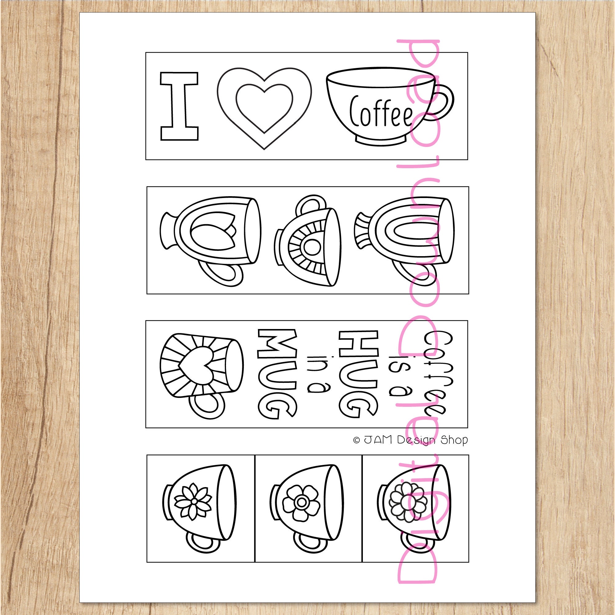 Coloring Bookmarks, Coffee Lovers, Coffee Theme, Bookmark Set