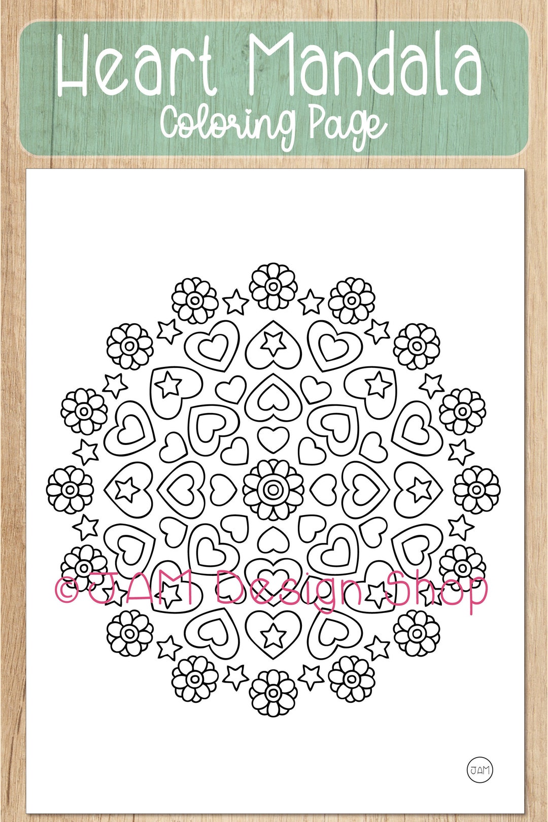 Coloring Sheet, Mandala Coloring Page, Kids Coloring, Heart Theme ...