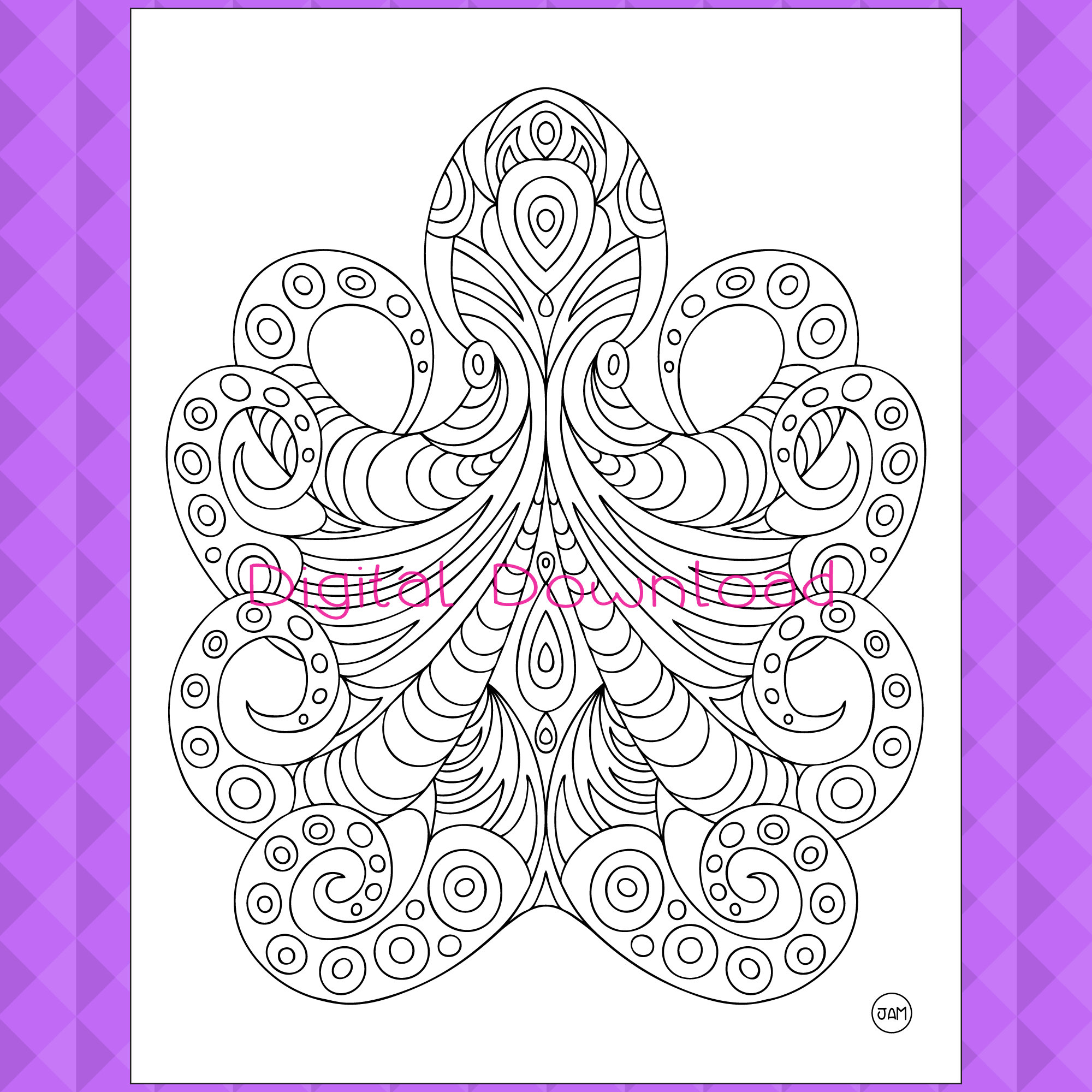Octopus Coloring Page, Octopus Art, Adult Coloring Page, Coloring PDF