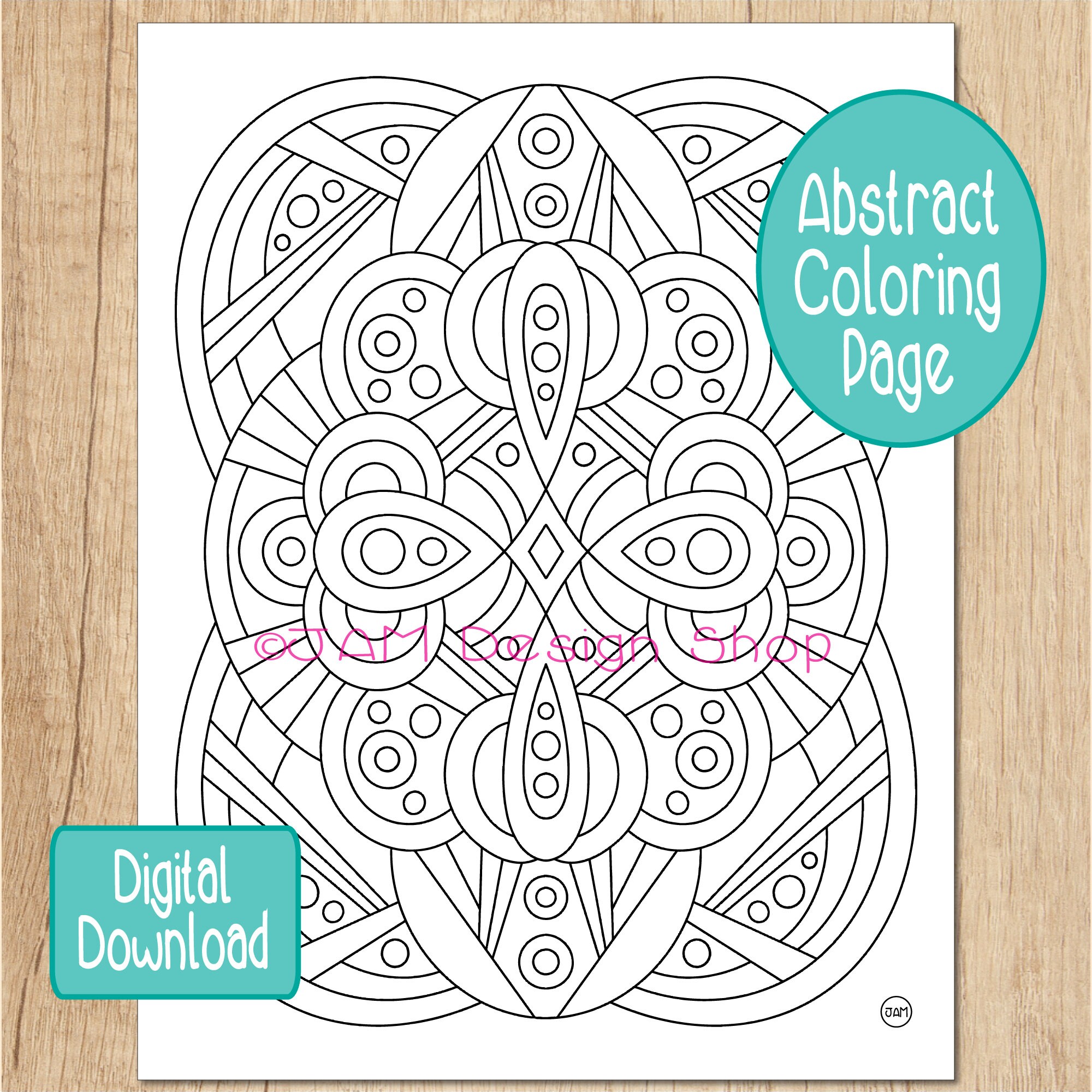 Zentangle Coloring Pages, Printable Coloring, Instant Download, Mindfulness Gift, Abstract Design, Zentangle Art