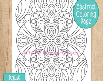 Zentangle Coloring Pages, Printable Coloring, Instant Download, Mindfulness Gift, Abstract Design, Zentangle Art