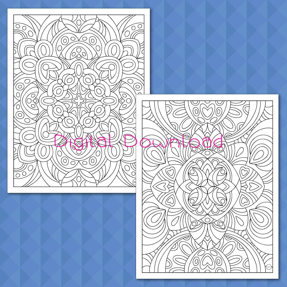 Zentangle Coloring Pages Printable Coloring Instant - Etsy