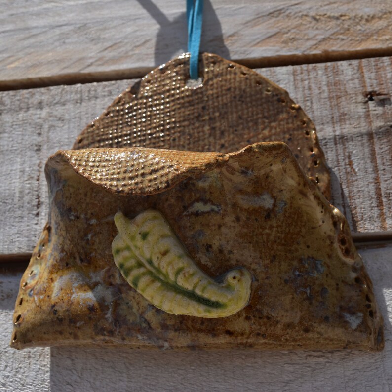 Ceramic Wall Pocket With Leaf Etsy