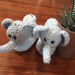 Elephant baby booties - cute animal slippers for babies