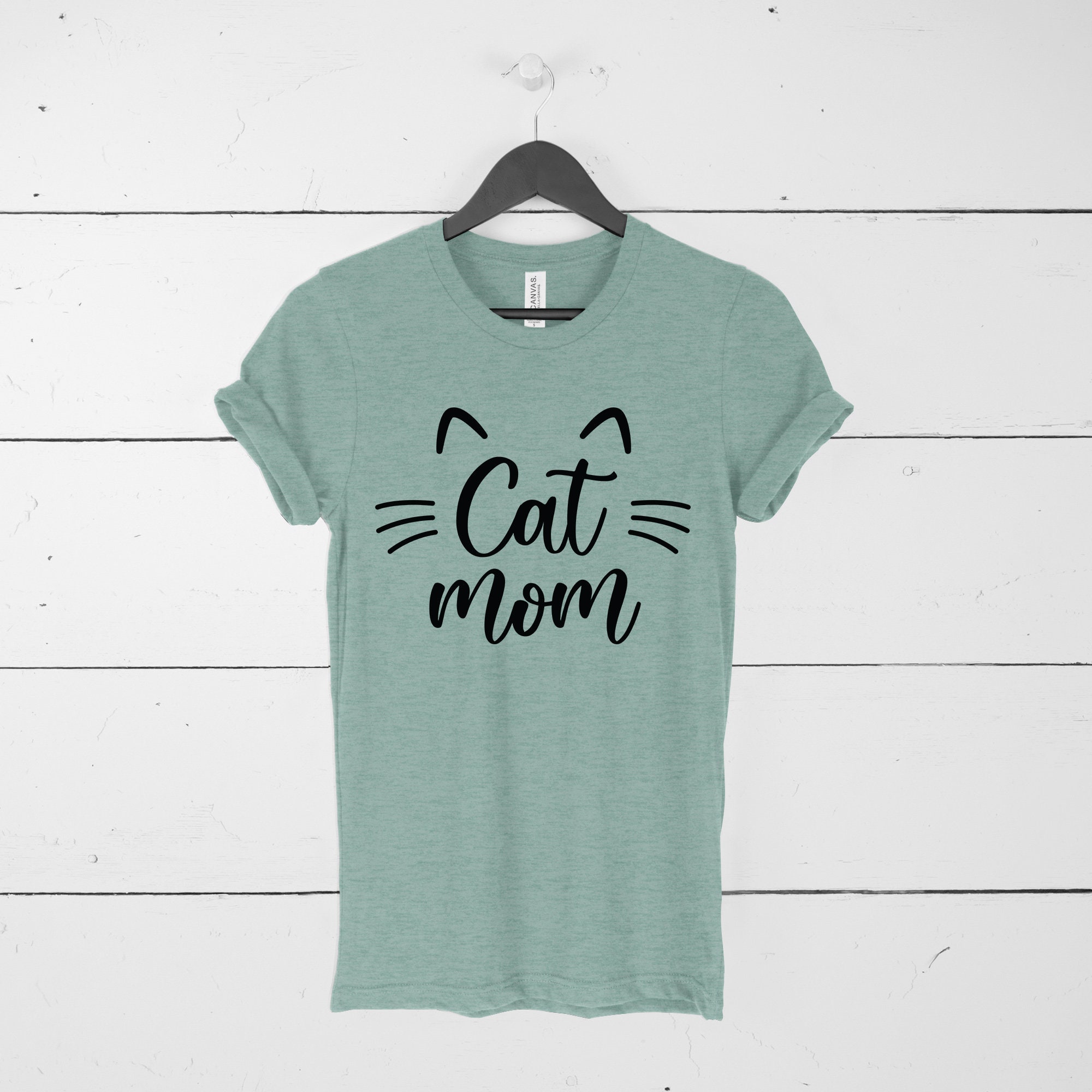 Cat Mom Shirt Black Text Cat Shirt Kitty Kitten I Love | Etsy