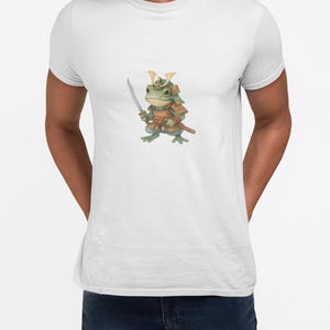 Samuraii Frog Unisex T-shirt, Japanese Frog Tee, Martial Arts Animal Shirt, Asian Inspired Top, Cool Graphic Tee, Unique Tee