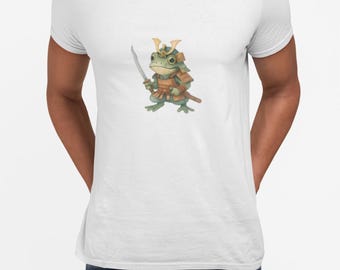 Samuraii Frog Unisex T-shirt, Japanese Frog Tee, Martial Arts Animal Shirt, Asian Inspired Top, Cool Graphic Tee, Unique Tee