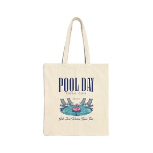 Pool Day Tote Bag, Summer Beach Bag, Eco-Friendly Tote, Swim Club Accessory, Casual Shopping Bag, Gift for Her