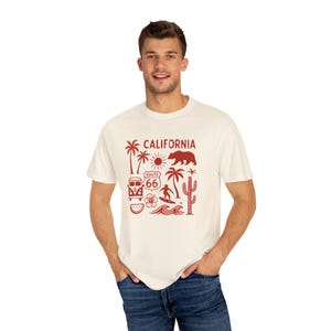 Chemise californienne, T-shirt vintage, T-shirt rétro, Haut de plage, Vêtements unisexes, Vêtements d&#39;été