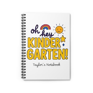 Cuaderno espiral para jardín de infantes: personalizado, útiles escolares, regalos para maestros, regreso a clases, papelería linda