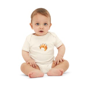 Croissant Design Infant Bodysuit, Cute Baby Onesie, Newborn Gift, Baby Shower Present, Adorable Baby Clothes