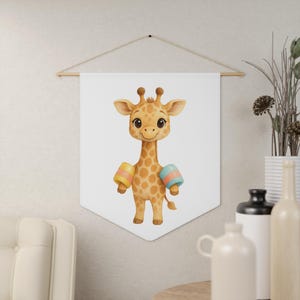 Striscione con giraffa, decorazione per cameretta dei bambini, baby shower, decorazione da parete per sala giochi, decorazione per cameretta dei bambini, stravagante arazzo da parete