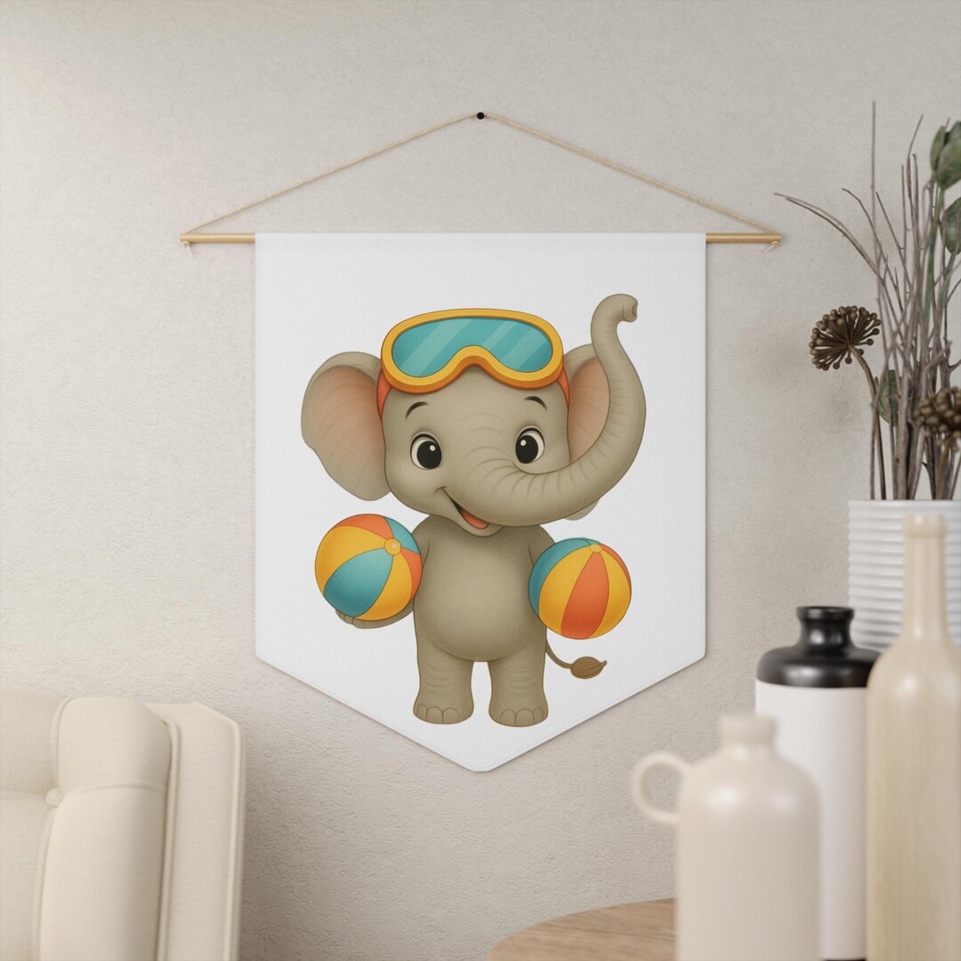 Cute Elephant Pennant Banner | Playroom Decor, Nursery Wall Art, Kids ...