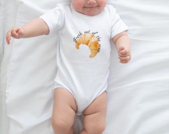 Croissant Design Infant Bodysuit, Cute Baby Onesie, Newborn Gift, Baby Shower Present, Adorable Baby Clothes