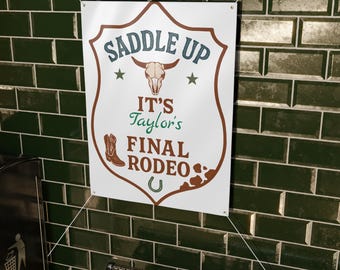 Banner para despedida de soltera de rodeo occidental: decoración rústica de vaquera para despedida de soltera