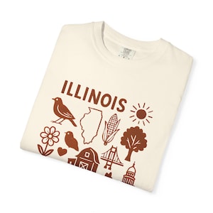 Illinois Shirt Unisex Tee, Chicago T-shirt, Vintage Illinois Top, Retro Tee Gift, Illinois State Apparel, Midwest Shirt