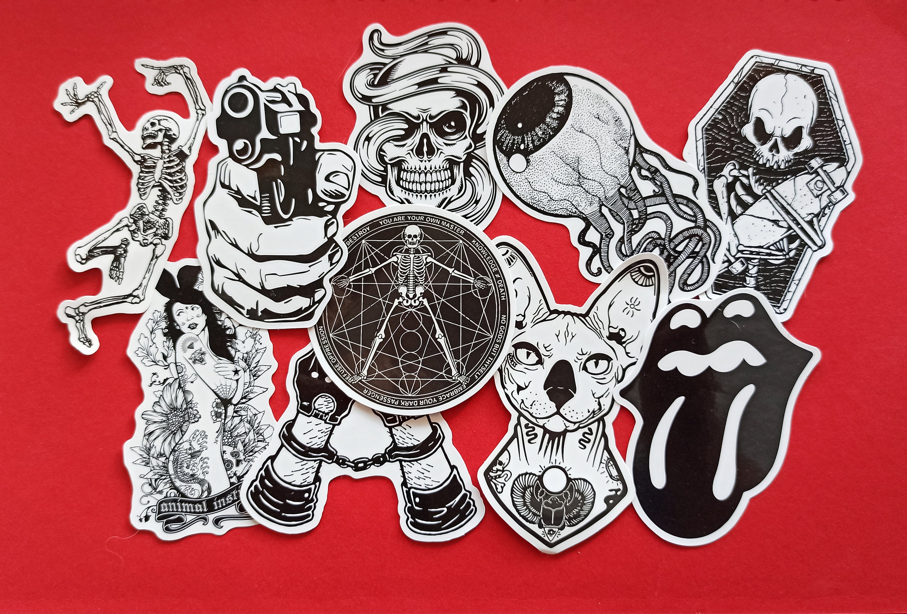 100 Black and white Sticker Pack Laptop Stickers Bike | Etsy