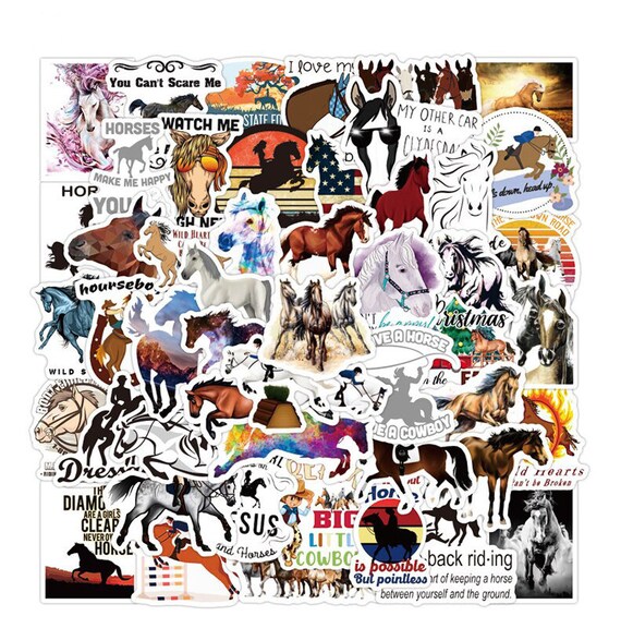 10/30/50pcs Horse Sticker Pack Laptop Stickers Bike Etsy