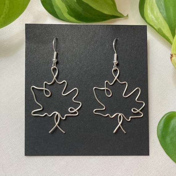 Wire Maple Leaf Earrings