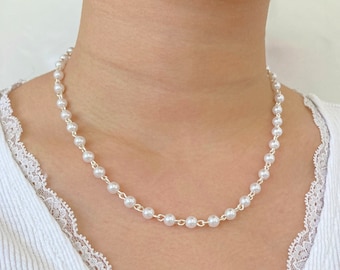 Beaded Pearl Necklace - Etsy