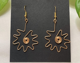 Wire Spiral Sun Earrings