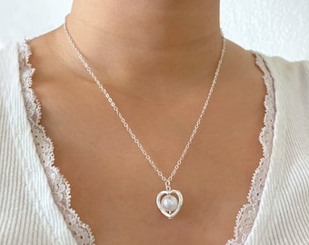Collar de corazón de perla