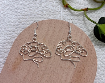 Wire Brain Earrings