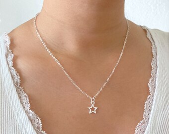 Collar con dije de estrella de plata