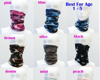 Fueyou Childrens Non-Woven Face Bandanas Cartoon Print Ear Loop Face Scarves Protective for Kids 50PCS 3 Ply