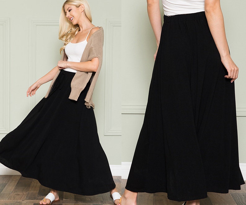 Women's Maxi Long Skirts With Pocket, Winter Clothing , Spring Fashion, Girls Females Casual Comfortable Fashion 