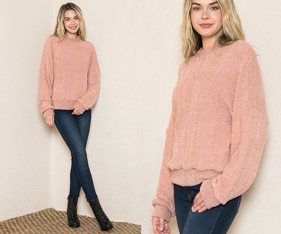 Fuzzy Pullover Sweater - Etsy