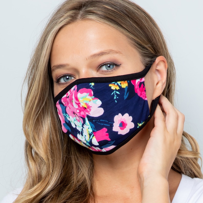3 Floral Fabric Face Mask Small Face Mask Etsy