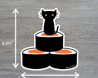 Sushi roll cat vinyl sticker