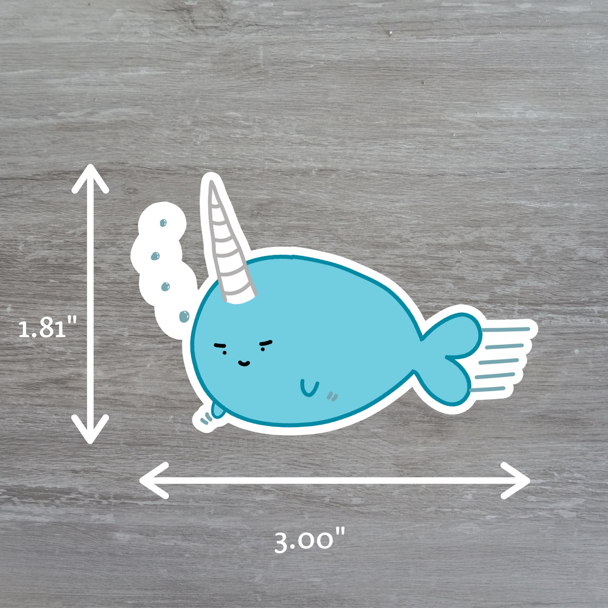 Narwhal vinyl sticker Etsy.de