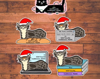 Custom Christmas Cat Labels