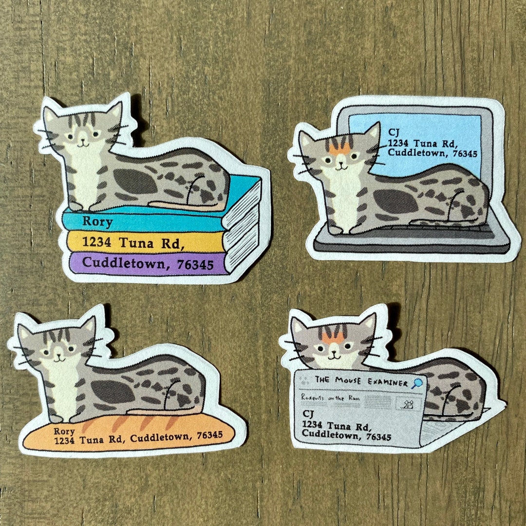 Cat Lable Custom Cat Labels - CJ and Rory - Etsy