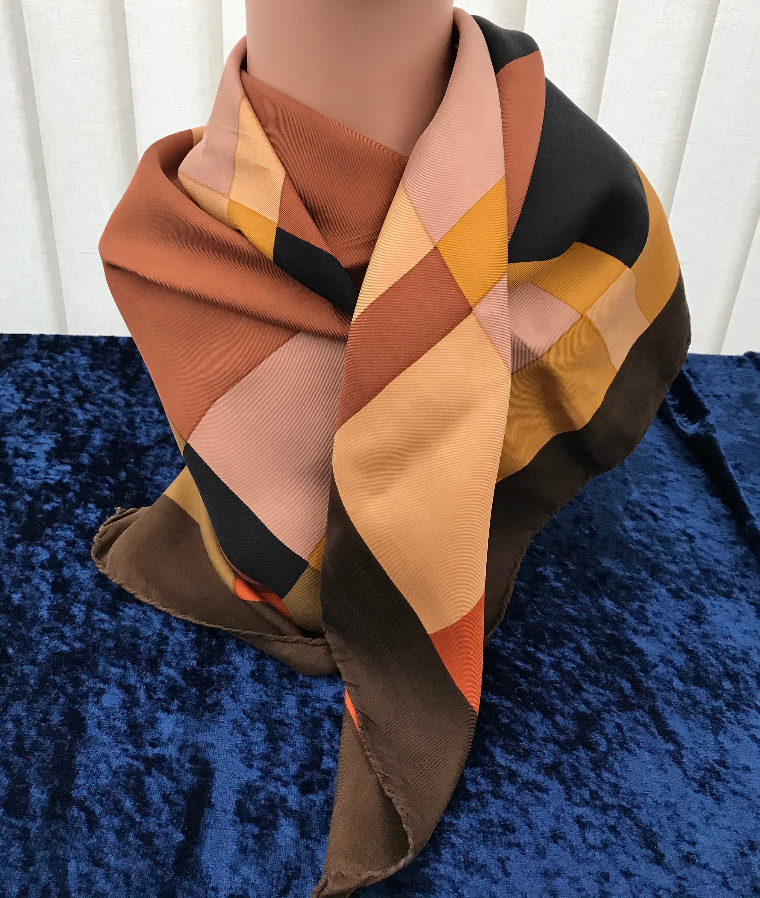 VINTAGE JACQMAR SCARF Silk with Multicolour check design Etsy