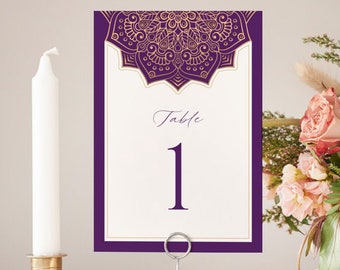 EDITABLE | Mandala Table Number Template, 0026AA