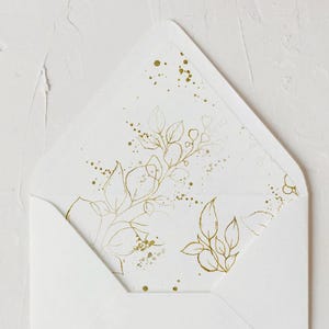 PRINTABLE | Gold Leaf Envelope Liner Template, A1, A2, A6, A7 & A9, 0017AA