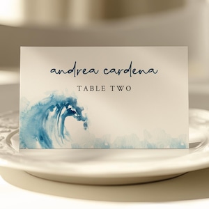 EDITABLE | Ocean Place Card Template, 0012AA