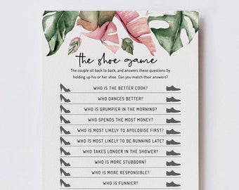 EDITABLE | The Shoe Game, Tropical Wedding Game Template, 0003AA