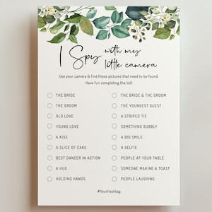 EDITABLE | I Spy Game, Eucalyptus Wedding Game Template, 0006AA