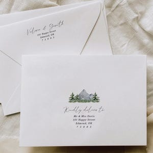 EDITABLE | Mountain Envelope Template, A1, A2 & A7, 0018AA