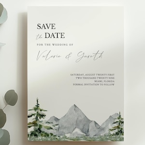 EDITABLE | Mountain Save the Date Template, 0018AA