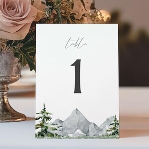 EDITABLE | Mountain Table Number Template, 0018AA