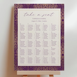EDITABLE | Mandala Seating Chart Template, Alphabetical and Table Order, 0026AA