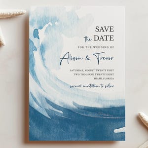 EDITABLE | Ocean Save the Date Template, 0012AA