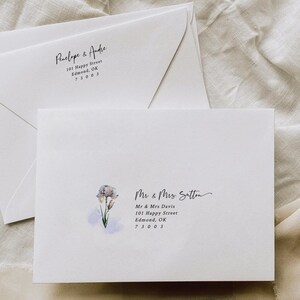 EDITABLE | Iris Flower Envelope Template, A1, A2 & A7, 0019AA